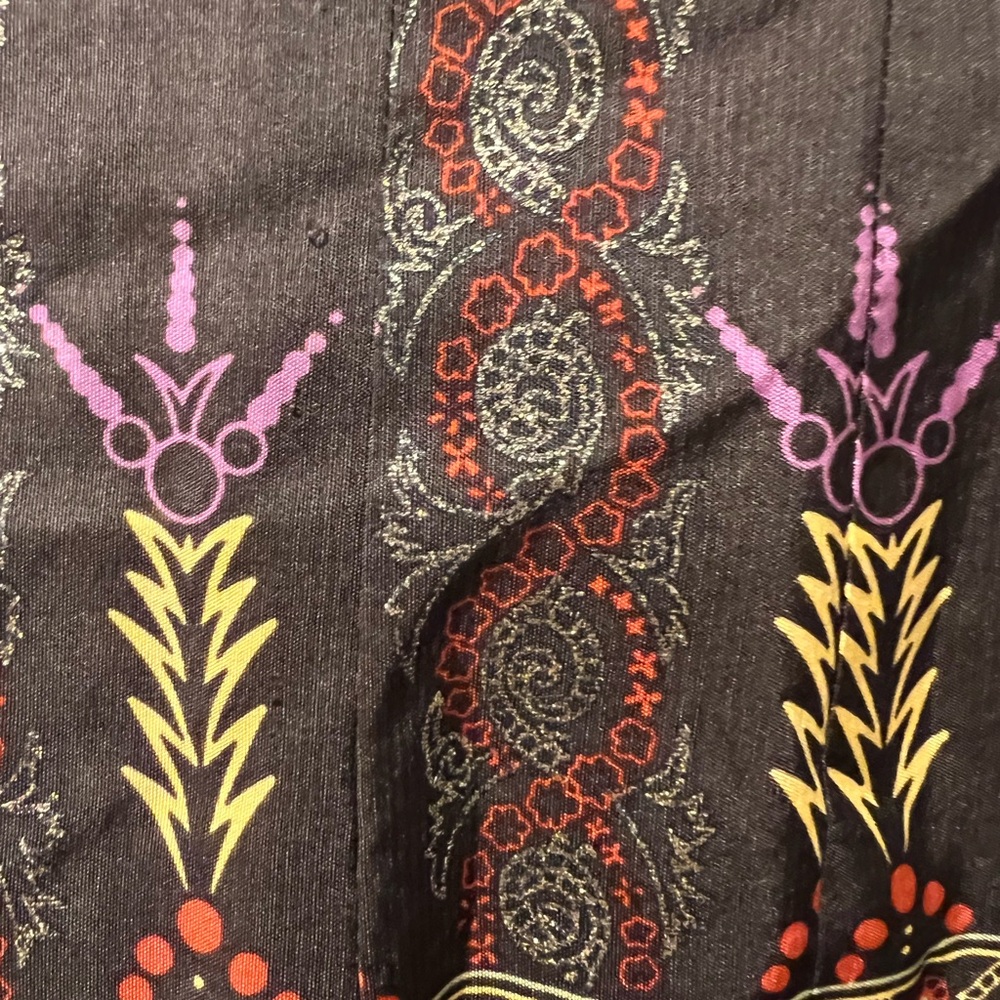 100% Silk Embroidered Midi Skirt - Women's Boho Floral. Size 10 - Picture 3 of 8